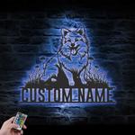 custom eskimo dog metal wall sign led light