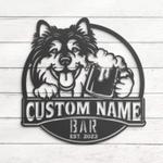 custom finnish lapphund beer art wall art led light