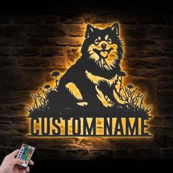 custom finnish lapphund wall art led light
