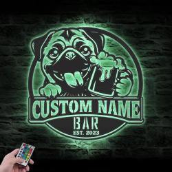 custom flat coated pub sign wall art led light