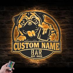 Custom Flat-Coated Retriever Thirsty Beer Pub Metal Wall Art