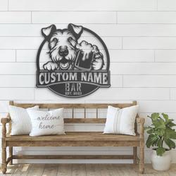 custom fox terrier beer art wall decor led light