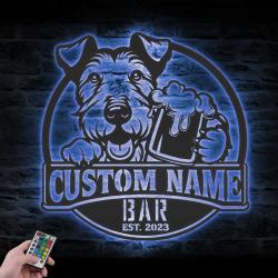 custom fox terrier pub sign wall art led light