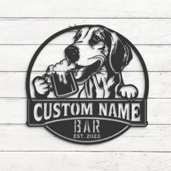 custom foxhound bar decor wall art led light