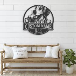 custom foxhound beer art wall art led light