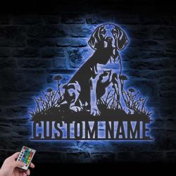 custom foxhound metal sign wall art led light