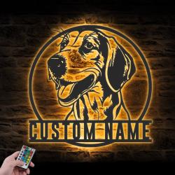 custom foxhound pet wall art led light