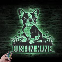 custom french bulldog baby wall art led light