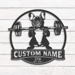 custom french bulldog weightlift wall art led light