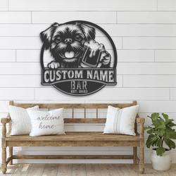 custom funny brussels griffon wall art led light