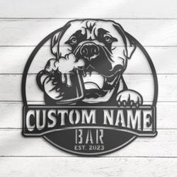 custom funny bullmastiff dog wall art led light