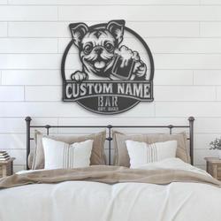Custom Funny Chugs Thirsty Beer Pub Metal Wall Art LED Light