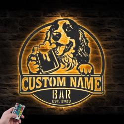 Custom Funny Cocker Spaniel Thirsty Beer Pub Metal Wall Art