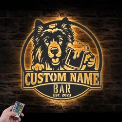 custom funny croatian sheepdog wall art led ligh