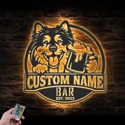 custom funny finnish lapphund wall art led light