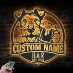 custom funny fox terrier wall art led light