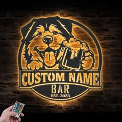 custom funny greenland dog wall art led light