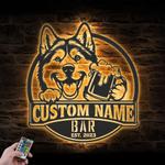 custom funny huskador wall art led light