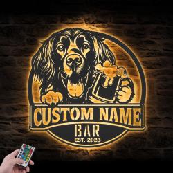 Custom Funny Irish Setter Thirsty Beer Pub Metal Wall Art