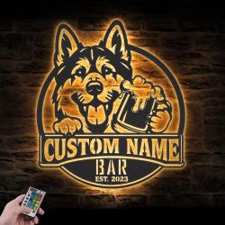 custom funny jamthund pub beer metal wall art led light