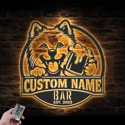 custom funny japanese spitz bar sign wall art led light