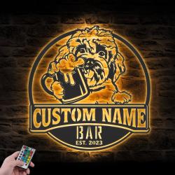 custom funny maltese wall art led light