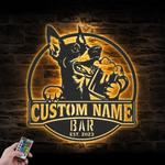 custom funny miniature pinscher wall art led light