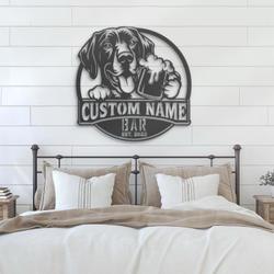 custom german pointer beer art wall art led light