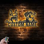 custom german shepherd rottweiler wall art led light