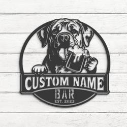 custom giant mastiff dog wall art led light