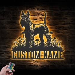 custom giant schnauzer wall art led light