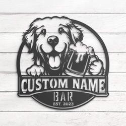 custom glen bar decor wall art led light