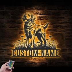 custom golden labrador wall art led light