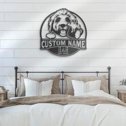 custom goldendoodle beer art wall art led light