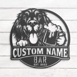 custom gordon setter bar metal wall art led light