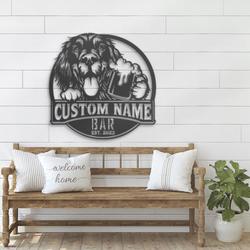 custom gordon setter beer art wall decor led light