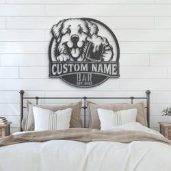 Custom Funny Great Pyrenees Thirsty Beer Pub Metal Wall Art