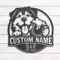 custom greenland dog bar decor wall art led light