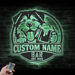 custom greenland dog pub sign wall art led light