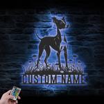 custom greyhound metal art sign led light