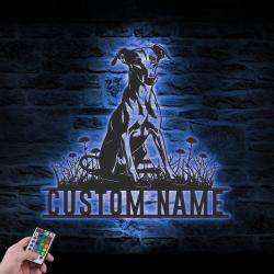Custom Greyhound Metal Wall Art LED Light