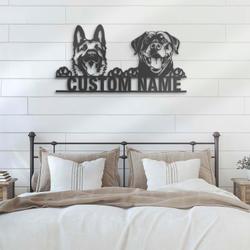 custom gsd rottweiler pair wall art led light