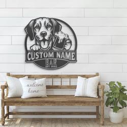 Custom Funny Harrier Thirsty Beer Pub Metal Wall Art LED Light