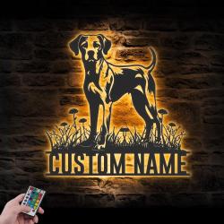 Custom Harrier Dog Metal Wall Art LED Light