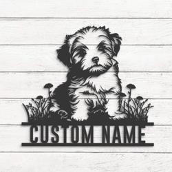 custom havanese baby dog wall art led light