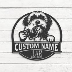 custom havanese bar decor wall art led light