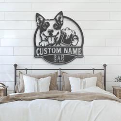 Custom Funny Havapoo Thirsty Beer Pub Metal Wall Art LED Light