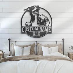 Custom New Zealand Heading Dog Thirsty Beer Pub Metal Wall Art