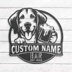 custom hellenic hound bar decor wall art led light