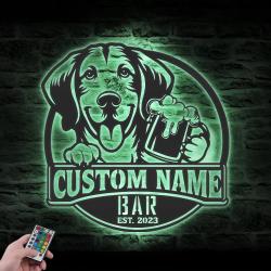 custom hellenic hound pub sign wall art led light